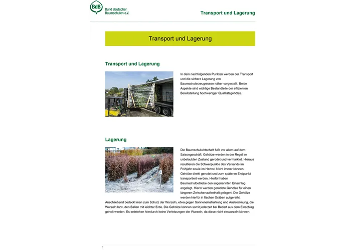 Transport und Lagerung